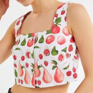 Lisa Says Gah UO Exclusive Rosa Button-Down Cropped Tank Top